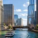 Chicago River Downtown Skyline