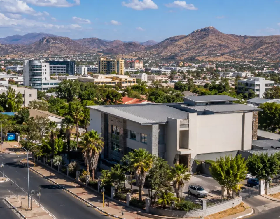 Windhoek skyline of the city