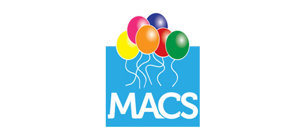 Blue bag and baloons MACS logo