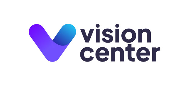 Blue and black Vision Center Logo